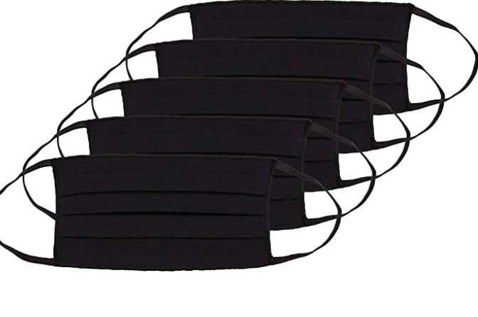 Máscara reutilizable de Oscar Apparels, 100% algodón con sello de BCI (Better Cotton Initiative) y Cinta Elástica, Adulto (5 pack)