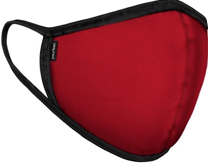YOURBAN Mascarilla higiénica reutilizable y lavable con filtro (adulto) en color granate. Mod. Red Velvet
