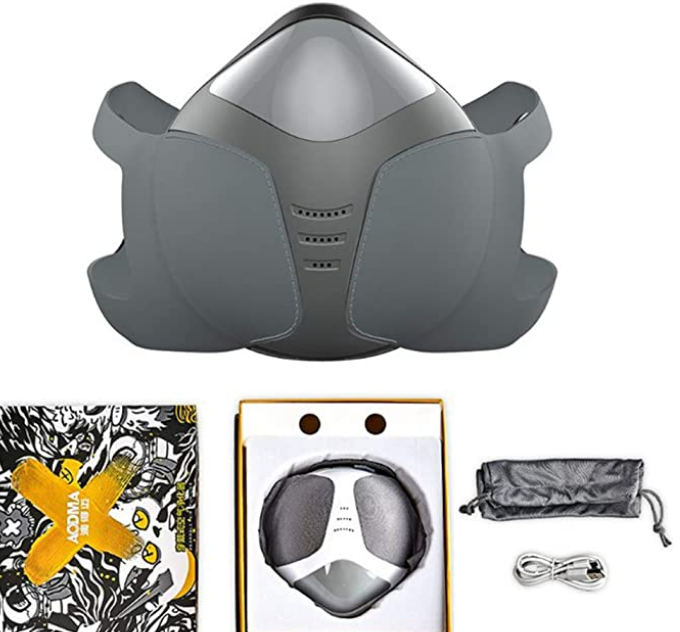 CYCPACK Smart eléctrico Respirador de Aire de la respiración purificador Gris - a Prueba de Polvo Anti-contaminación Careta - Filtro de carbón Activado respirador Reutilizable Lavable