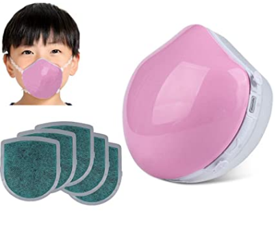 GHmarine Máscara eléctrica + 5 filtros de Repuesto, máscara de Polvo eléctrica Inteligente, válvula de respiración purificadora de Aire Fresco