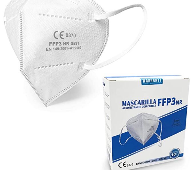 Mascarilla filtrante de partículas FFP3 NR Cumple con EN 149: 2001 + A1: 2009 Certificación CE