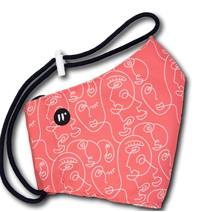 Mascarilla higienica reutilizable homologada 100% microfibra certificado 96 lavados funda interior para filtro y sistema de cierre trasero 